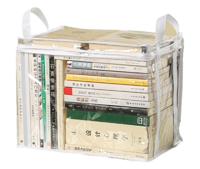 Cutie de Depozitare, Flippy, din PVC+Textil, Rezistenta la Apa, Geanta pentru Carti, 23x17x28 cm, Transparent-Alb Cutie de Depozitare, Flippy, din PVC+Textil, Rezistenta la Apa, Geanta pentru Carti, 23x17x28 cm, Transparent-Alb