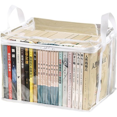 Cutie de Depozitare, Flippy, din PVC + Textil, Rezistenta la Apa, Geanta pentru Carti, 32x24x25 cm, Transparent-Alb Cutie de Depozitare, Flippy, din PVC + Textil, Rezistenta la Apa, Geanta pentru Carti, 32x24x25 cm, Transparent-Alb