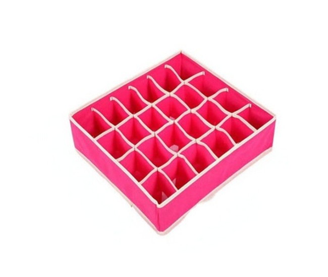 Cutie De Depozitare, Flippy, Pentru Lenjerie, Sosete Si Sutiene, Material Textil, 24 Compartimente, 32 x 32 x 10 cm, Culoare Roz Cutie De Depozitare, Flippy, Pentru Lenjerie, Sosete Si Sutiene, Material Textil, 24 Compartimente, 32 x 32 x 10 cm, Culoare Roz