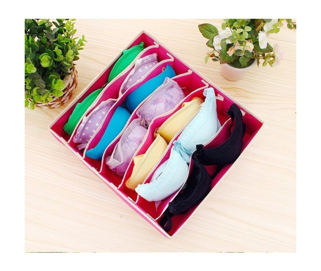 Cutie De Depozitare, Flippy, Pentru Lenjerie, Sosete Si Sutiene, Material Textil, 7 Compartimente, 32 x 32 x 10 cm, Culoare Roz Cutie De Depozitare, Flippy, Pentru Lenjerie, Sosete Si Sutiene, Material Textil, 7 Compartimente, 32 x 32 x 10 cm, Culoare Roz
