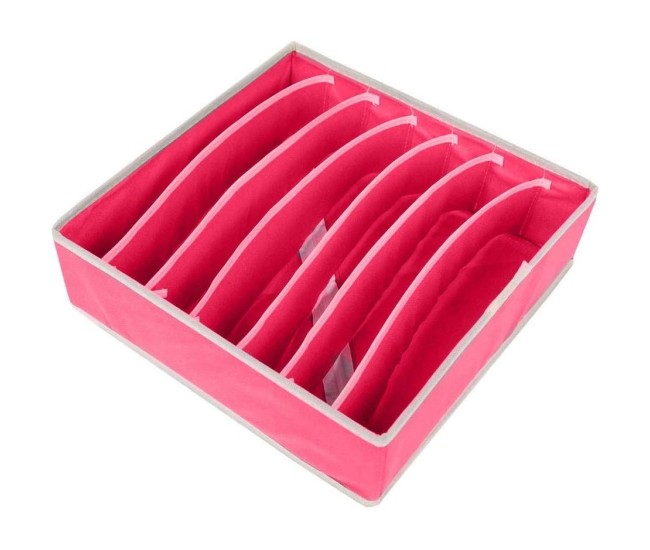Cutie De Depozitare, Flippy, Pentru Lenjerie, Sosete Si Sutiene, Material Textil, 7 Compartimente, 32 x 32 x 10 cm, Culoare Roz Cutie De Depozitare, Flippy, Pentru Lenjerie, Sosete Si Sutiene, Material Textil, 7 Compartimente, 32 x 32 x 10 cm, Culoare Roz