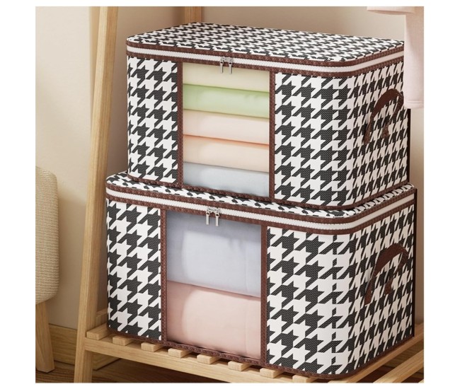 Cutie de Depozitare Pliabila, Flippy, 60x40x30 cm, 75 L, Fereastra Frontala, cu Fermoar Bidirectional, Suport Baza Stabil, Imprimeu in Carouri, Alb/Negru Cutie de Depozitare Pliabila, Flippy, 60x40x30 cm, 75 L, Fereastra Frontala, cu Fermoar Bidirectional, Suport Baza Stabil, Imprimeu in Carouri, Alb/Negru