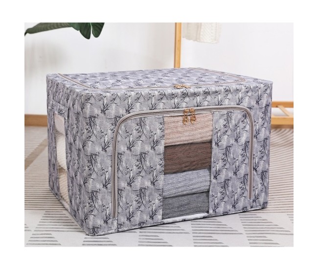 Cutie Depozitare, Flippy, 66L, din Material Textil, 50 x 40 x 33 cm, pentru Haine si Lenjerii, Model Bambus, Negru Cutie Depozitare, Flippy, 66L, din Material Textil, 50 x 40 x 33 cm, pentru Haine si Lenjerii, Model Bambus, Negru