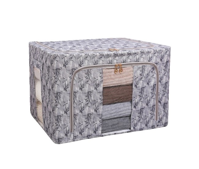 Cutie Depozitare, Flippy, 66L, din Material Textil, 50 x 40 x 33 cm, pentru Haine si Lenjerii, Model Bambus, Negru Cutie Depozitare, Flippy, 66L, din Material Textil, 50 x 40 x 33 cm, pentru Haine si Lenjerii, Model Bambus, Negru