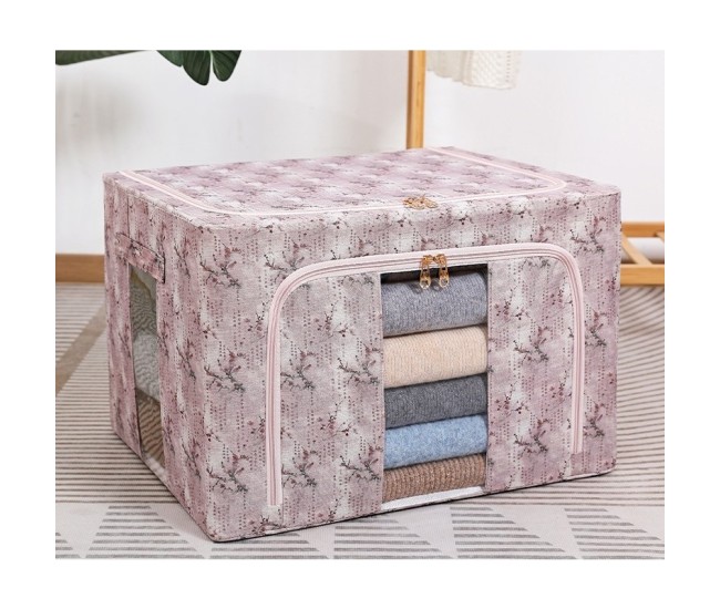 Cutie Depozitare, Flippy, 66L, din Material Textil, 50 x 40 x 33 cm, pentru Haine si Lenjerii, Model Floare de Prun, Roz Cutie Depozitare, Flippy, 66L, din Material Textil, 50 x 40 x 33 cm, pentru Haine si Lenjerii, Model Floare de Prun, Roz
