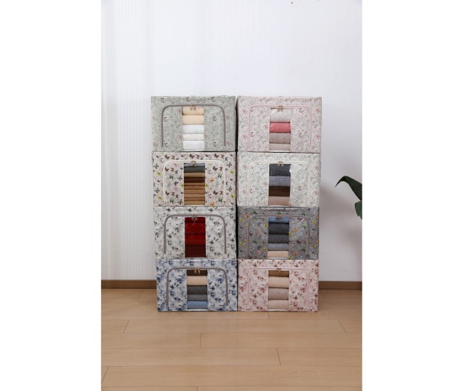 Cutie Depozitare, Flippy, 66L, din Material Textil, 50 x 40 x 33 cm, pentru Haine si Lenjerii, Model Fluturasi, Roz/Gri Cutie Depozitare, Flippy, 66L, din Material Textil, 50 x 40 x 33 cm, pentru Haine si Lenjerii, Model Fluturasi, Roz/Gri