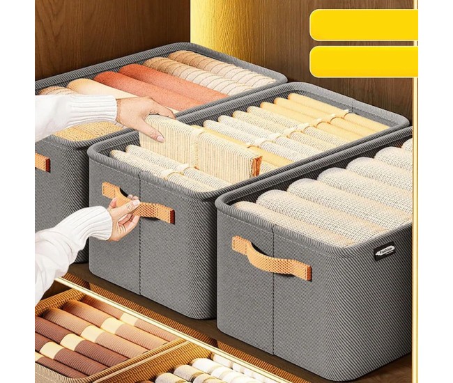 Cutie Depozitare Flippy, pentru Haine, lucruri, din Textil cu Cadru Metalic, Manere Laterale, forma Dreptunghiulara, 42 x 28 x 25 cm, volum 29 L, Gri Cutie Depozitare Flippy, pentru Haine, lucruri, din Textil cu Cadru Metalic, Manere Laterale, forma Dreptunghiulara, 42 x 28 x 25 cm, volum 29 L, Gri