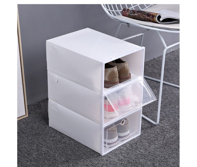 Cutie pentru Pantofi, Flippy, Tip Sertar, din Plastic, Stivuibila, Usa Frontala, 33 x 23 x 13 cm, Transparent Cutie pentru Pantofi, Flippy, Tip Sertar, din Plastic, Stivuibila, Usa Frontala, 33 x 23 x 13 cm, Transparent