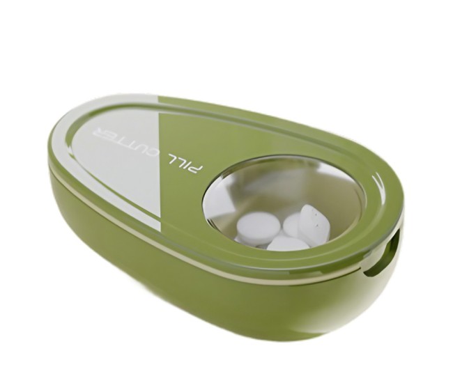 Cutie Taiat Pastile si Depozitare Medicamente, Flippy, Verde, 8x5x2.65 cm, Compacta si Portabila, Ideala Pentru Calatorii Cutie Taiat Pastile si Depozitare Medicamente, Flippy, Verde, 8x5x2.65 cm, Compacta si Portabila, Ideala Pentru Calatorii
