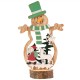 Decoratiune de Craciun, Flippy, din Lemn, 10.5 x 18 cm, Model Om de Zapada cu Caciula Verde, Multicolor Decoratiune de Craciun, Flippy, din Lemn, 10.5 x 18 cm, Model Om de Zapada cu Caciula Verde, Multicolor