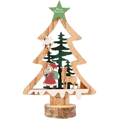 Decoratiune de Craciun, Flippy, din Lemn, 13 x 20 cm, Model Brad cu Stea Verde, Multicolor Decoratiune de Craciun, Flippy, din Lemn, 13 x 20 cm, Model Brad cu Stea Verde, Multicolor