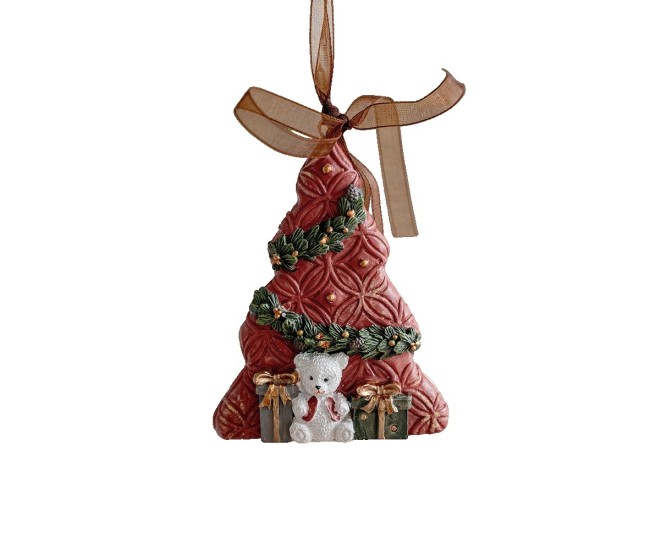 Decoratiune de Craciun, Flippy, pentru Brad, Model Bradut, 8.5 x 6.5 cm, din Rasina, Multicolor