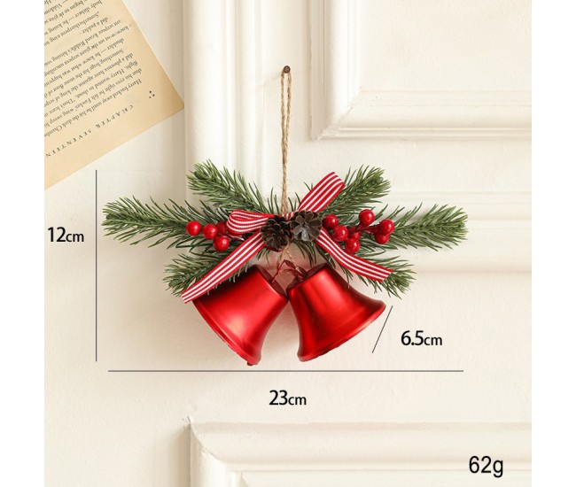 Decoratiune de Craciun pentru Brad, Flippy, Model 2 Clopotei de Craciun cu Crenguta de Brad, Decoratiune pentru Interior de Craciun, Rosu lucios Decoratiune de Craciun pentru Brad, Flippy, Model 2 Clopotei de Craciun cu Crenguta de Brad, Decoratiune pentru Interior de Craciun, Rosu lucios