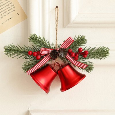 Decoratiune de Craciun pentru Brad, Flippy, Model 2 Clopotei de Craciun cu Crenguta de Brad, Decoratiune pentru Interior de Craciun, Rosu lucios Decoratiune de Craciun pentru Brad, Flippy, Model 2 Clopotei de Craciun cu Crenguta de Brad, Decoratiune pentru Interior de Craciun, Rosu lucios