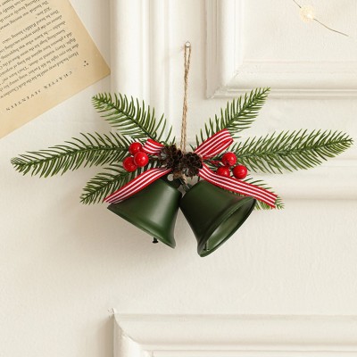 Decoratiune de Craciun pentru Brad, Flippy, Model 2 Clopotei de Craciun cu Crenguta de Brad, Decoratiune pentru Interior de Craciun, Verde mat Decoratiune de Craciun pentru Brad, Flippy, Model 2 Clopotei de Craciun cu Crenguta de Brad, Decoratiune pentru Interior de Craciun, Verde mat