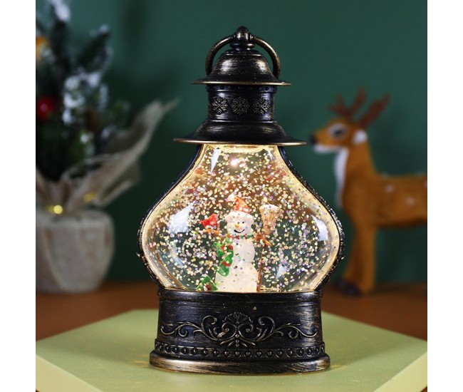 Decoratiune de Craciun tip Felinar, Flippy, Glob de Cristal cu Fulgi de Zapada, Model Om de Zapada, Ornamentat cu Luminite Interioare, 14.5 x 9 x 3 cm, Rama Neagra, Transparent Decoratiune de Craciun tip Felinar, Flippy, Glob de Cristal cu Fulgi de Zapada, Model Om de Zapada, Ornamentat cu Luminite Interioare, 14.5 x 9 x 3 cm, Rama Neagra, Transparent