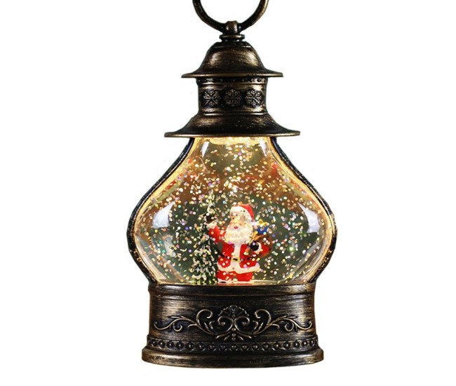 Decoratiune de Craciun tip Felinar, Flippy, Glob de Cristal cu Fulgi de Zapada, Model Mos Craciun, Ornamentat cu Luminite Interioare, 14.5 x 9 x 3 cm, Rama Neagra, Transparent Decoratiune de Craciun tip Felinar, Flippy, Glob de Cristal cu Fulgi de Zapada, Model Mos Craciun, Ornamentat cu Luminite Interioare, 14.5 x 9 x 3 cm, Rama Neagra, Transparent