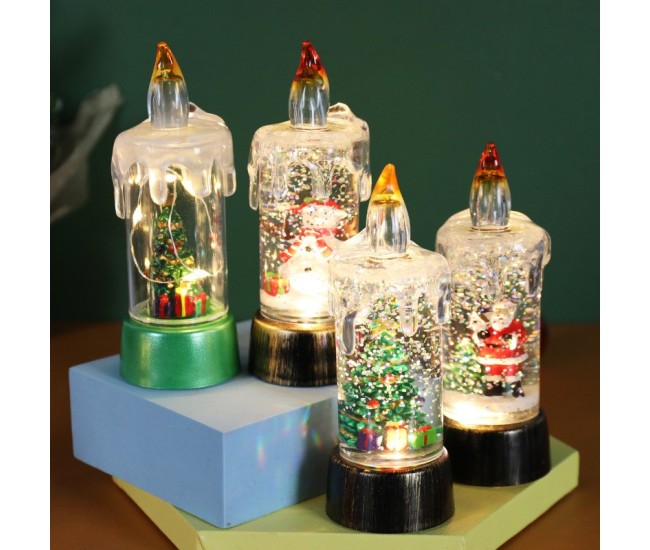 Decoratiune de Craciun tip Lumanare, Flippy, Lumanare de Cristal cu Fulgi de Zapada, Model Om de Zapada cu Sclipici, Iluminare LED, 13 x 5 x 5 cm, Baza Vintage Bronze, Transparent Decoratiune de Craciun tip Lumanare, Flippy, Lumanare de Cristal cu Fulgi de Zapada, Model Om de Zapada cu Sclipici, Iluminare LED, 13 x 5 x 5 cm, Baza Vintage Bronze, Transparent