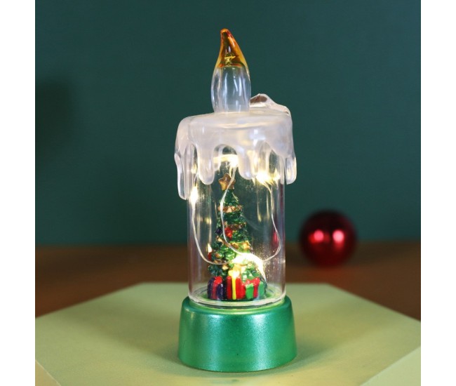 Decoratiune de Craciun tip Lumanare, Flippy, Lumanare de Cristal fara Fulgi de Zapada, Model Brad, Iluminare LED, 13 x 5 x 5 cm, Baza Verde, Transparent Decoratiune de Craciun tip Lumanare, Flippy, Lumanare de Cristal fara Fulgi de Zapada, Model Brad, Iluminare LED, 13 x 5 x 5 cm, Baza Verde, Transparent