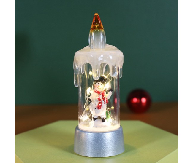 Decoratiune de Craciun tip Lumanare, Flippy, Lumanare de Cristal fara Fulgi de Zapada, Model Om de Zapada, Iluminare LED, 13 x 5 x 5 cm, Baza Gri, Transparent Decoratiune de Craciun tip Lumanare, Flippy, Lumanare de Cristal fara Fulgi de Zapada, Model Om de Zapada, Iluminare LED, 13 x 5 x 5 cm, Baza Gri, Transparent