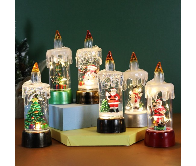 Decoratiune de Craciun tip Lumanare, Flippy, Lumanare de Cristal fara Fulgi de Zapada, Model Om de Zapada, Iluminare LED, 13 x 5 x 5 cm, Baza Gri, Transparent Decoratiune de Craciun tip Lumanare, Flippy, Lumanare de Cristal fara Fulgi de Zapada, Model Om de Zapada, Iluminare LED, 13 x 5 x 5 cm, Baza Gri, Transparent