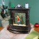 Decoratiune de Craciun tip Semineu / Ceas, Flippy, Glob de Cristal cu Fulgi de Zapada, Model Elf, Iluminare LED, 11.5 x 8.5 x 6.5 cm, Carcasa Vintage Bronze, Transparent Decoratiune de Craciun tip Semineu / Ceas, Flippy, Glob de Cristal cu Fulgi de Zapada, Model Elf, Iluminare LED, 11.5 x 8.5 x 6.5 cm, Carcasa Vintage Bronze, Transparent