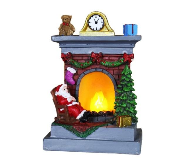 Decoratiune de Craciun tip Semineu, Flippy, Semineu Decorativ cu Foc din Rasina, Model Semineu cu Mos Craciun, Flacara Iluminare LED, 13.5 x 9 x 6 cm, Gri Rosu Decoratiune de Craciun tip Semineu, Flippy, Semineu Decorativ cu Foc din Rasina, Model Semineu cu Mos Craciun, Flacara Iluminare LED, 13.5 x 9 x 6 cm, Gri Rosu
