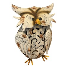 Decoratiune de Gradina cu Lampa solara, Flippy, Model Bufnita, Iluminare Led si Incarcare Solara, 20.5 x 10 x 25.5 cm, din Fier, Gri Alb Decoratiune de Gradina cu Lampa solara, Flippy, Model Bufnita, Iluminare Led si Incarcare Solara, 20.5 x 10 x 25.5 cm, din Fier, Gri Alb