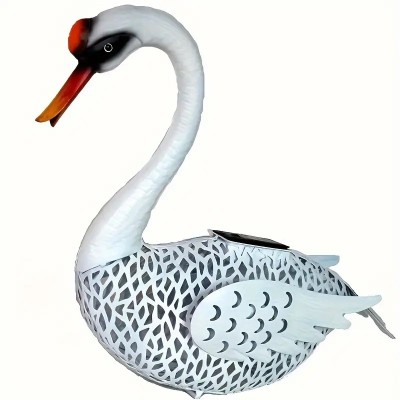 Decoratiune de Gradina cu Lampa solara, Flippy, Model Lebada, Iluminare Led si Incarcare Solara, 39.5 x 35.5 x 14 cm, din Fier, Alb Decoratiune de Gradina cu Lampa solara, Flippy, Model Lebada, Iluminare Led si Incarcare Solara, 39.5 x 35.5 x 14 cm, din Fier, Alb