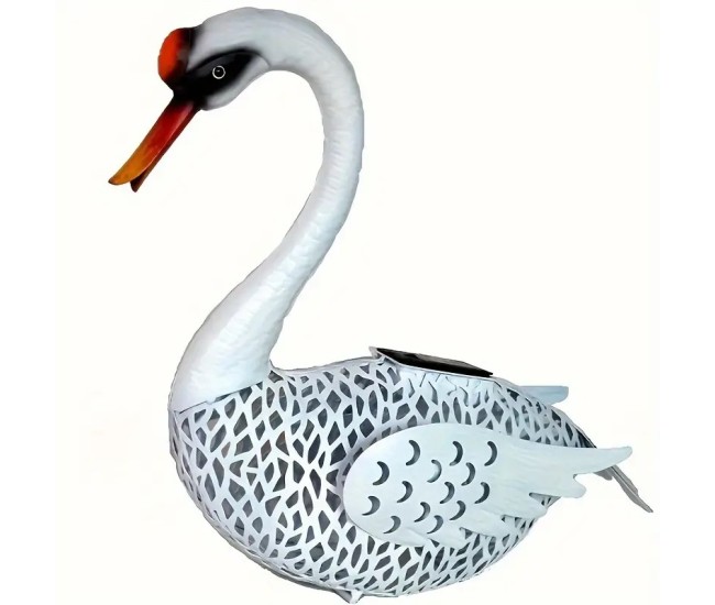 Decoratiune de Gradina cu Lampa solara, Flippy, Model Lebada, Iluminare Led si Incarcare Solara, 39.5 x 35.5 x 14 cm, din Fier, Alb Decoratiune de Gradina cu Lampa solara, Flippy, Model Lebada, Iluminare Led si Incarcare Solara, 39.5 x 35.5 x 14 cm, din Fier, Alb