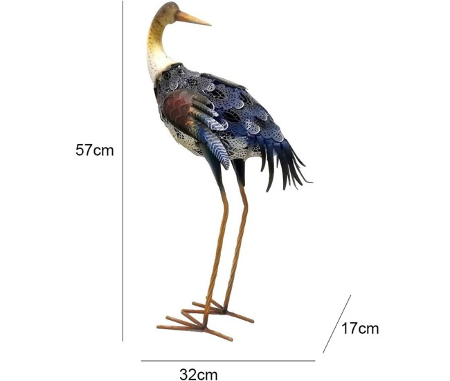 Decoratiune de Gradina cu Lampa solara, Flippy, Model Pasare, Iluminare Led si Incarcare Solara, 57 x 32 x 17 cm, pentru Exterior, Multicolor