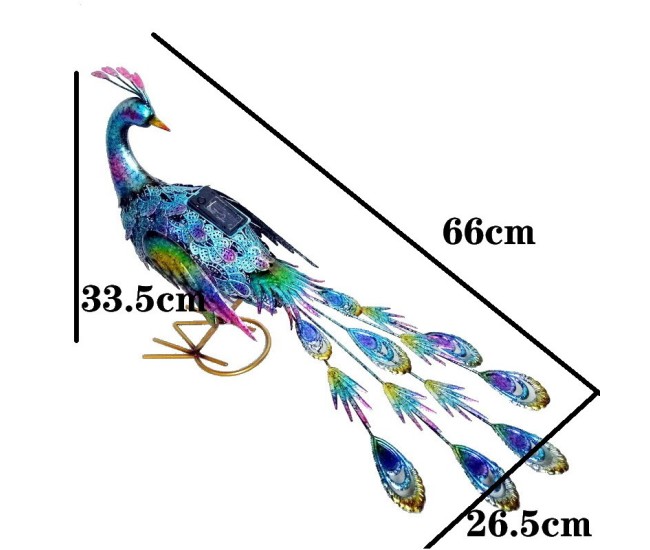 Decoratiune de Gradina cu Lampa solara, Flippy, Model Paun Pitic, Iluminare Led si Incarcare Solara, 66 x 33.5 x 26.5 cm, din Fier, Albastru Multicolor Decoratiune de Gradina cu Lampa solara, Flippy, Model Paun Pitic, Iluminare Led si Incarcare Solara, 66 x 33.5 x 26.5 cm, din Fier, Albastru Multicolor