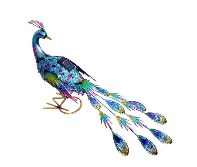 Decoratiune de Gradina cu Lampa solara, Flippy, Model Paun Pitic, Iluminare Led si Incarcare Solara, 66 x 33.5 x 26.5 cm, din Fier, Albastru Multicolor Decoratiune de Gradina cu Lampa solara, Flippy, Model Paun Pitic, Iluminare Led si Incarcare Solara, 66 x 33.5 x 26.5 cm, din Fier, Albastru Multicolor