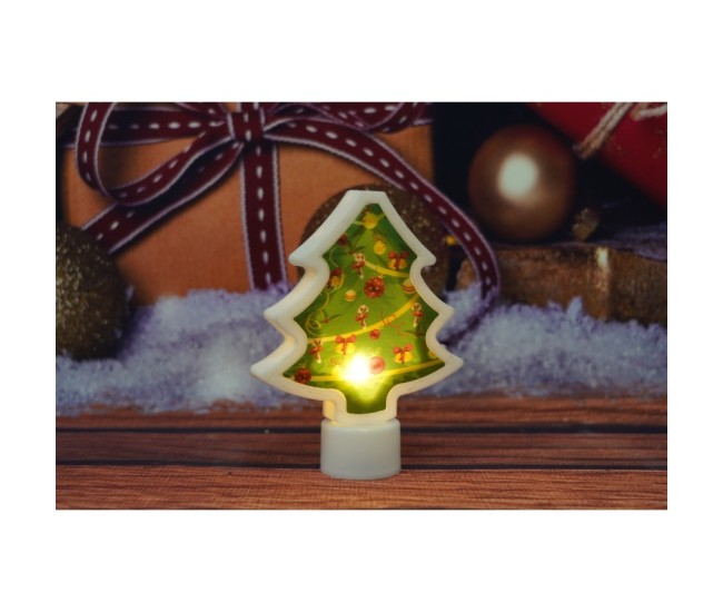 Decoratiune luminoasa 3D, Tip brad mic, cu baterii Decoratiune luminoasa 3D, Tip brad mic, cu baterii
