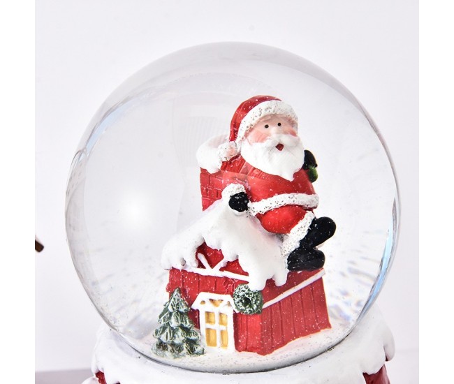 Decoratiune glob cu zapada Flippy, Mos Craciun pe casa, model 2, diametru 6.5 cm, multicolor Decoratiune glob cu zapada Flippy, Mos Craciun pe casa, model 2, diametru 6.5 cm, multicolor