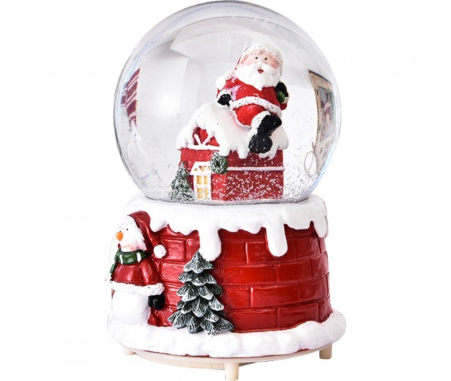 Decoratiune glob cu zapada Flippy, Mos Craciun pe casa, model 2, diametru 6.5 cm, multicolor Decoratiune glob cu zapada Flippy, Mos Craciun pe casa, model 2, diametru 6.5 cm, multicolor