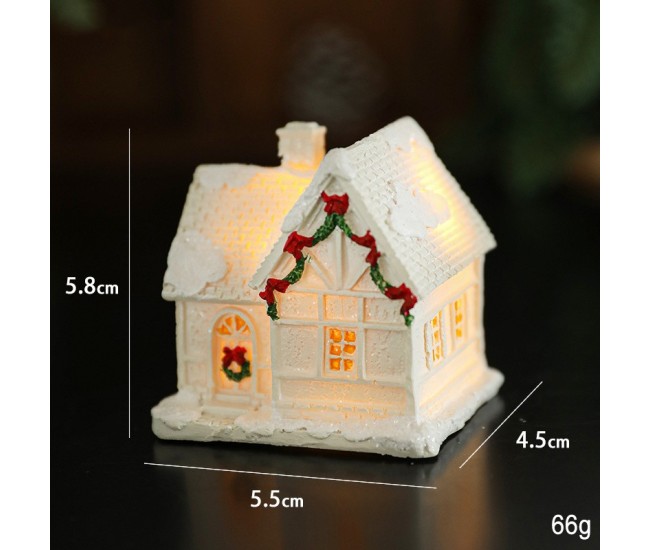 Decoratiune Ornament de Craciun, Flippy, Casuta de Craciun din Rasina, Model Casa Mica Iluminata din Interior, 5.8 x 5.5 x 4.5 cm, Alb Decoratiune Ornament de Craciun, Flippy, Casuta de Craciun din Rasina, Model Casa Mica Iluminata din Interior, 5.8 x 5.5 x 4.5 cm, Alb
