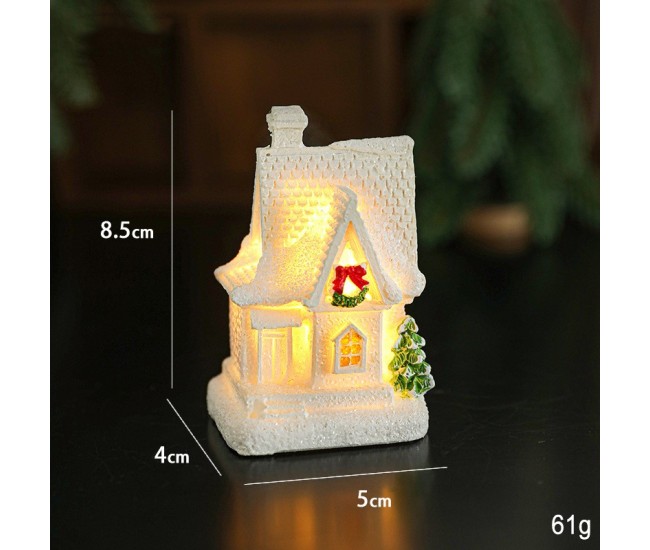Decoratiune Ornament de Craciun, Flippy, Casuta de Craciun din Rasina, Model Casa Mica Iluminata din Interior, 8.5 x 5 x 4 cm, Alb Decoratiune Ornament de Craciun, Flippy, Casuta de Craciun din Rasina, Model Casa Mica Iluminata din Interior, 8.5 x 5 x 4 cm, Alb