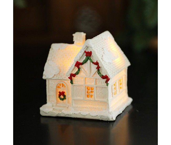 Decoratiune Ornament de Craciun, Flippy, Casuta de Craciun din Rasina, Model Casa Mica Iluminata din Interior, 5.8 x 5.5 x 4.5 cm, Alb Decoratiune Ornament de Craciun, Flippy, Casuta de Craciun din Rasina, Model Casa Mica Iluminata din Interior, 5.8 x 5.5 x 4.5 cm, Alb