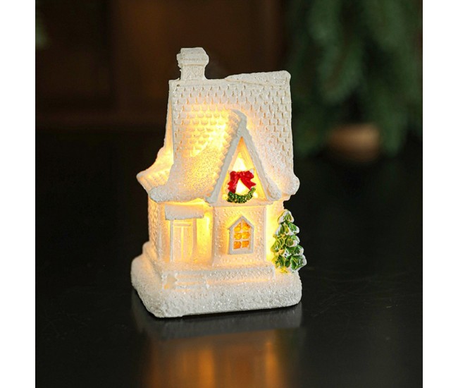 Decoratiune Ornament de Craciun, Flippy, Casuta de Craciun din Rasina, Model Casa Mica Iluminata din Interior, 8.5 x 5 x 4 cm, Alb Decoratiune Ornament de Craciun, Flippy, Casuta de Craciun din Rasina, Model Casa Mica Iluminata din Interior, 8.5 x 5 x 4 cm, Alb