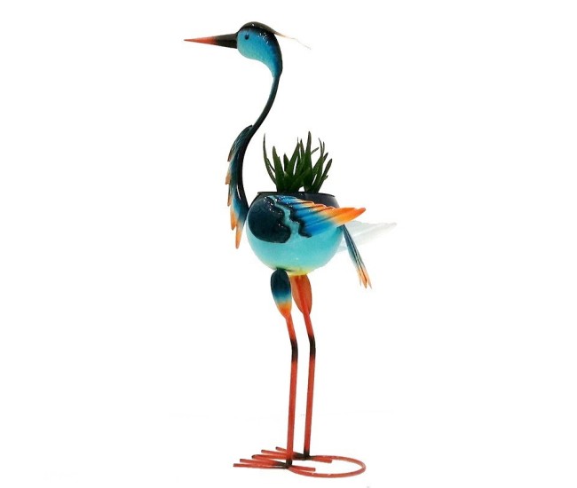 Decoratiune pentru Gradina, Flippy, Flamingo pentru Gradina cu Suport pentru Plante Flori, Ornament de Ghiveci de Flori, Model Flamingo, din Fier, 71 x 34 x 22 cm, Albastru Decoratiune pentru Gradina, Flippy, Flamingo pentru Gradina cu Suport pentru Plante Flori, Ornament de Ghiveci de Flori, Model Flamingo, din Fier, 71 x 34 x 22 cm, Albastru