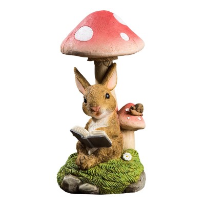 Decoratiune pentru Gradina, Flippy, Lumini LED cu Incarcare solara, 19.5 x 9.5 x 9.5 cm, Model Ciuperca cu Iepuras care Citeste, Maro deschis Decoratiune pentru Gradina, Flippy, Lumini LED cu Incarcare solara, 19.5 x 9.5 x 9.5 cm, Model Ciuperca cu Iepuras care Citeste, Maro deschis