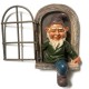 Decoratiune pentru Gradina, Flippy, Model Elf pentru Pom, Statuie pentru Gradina din Rasina, Decor pentru Gradina, Elf, 14.5 x 8 x 15 cm, Maro