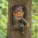 Decoratiune pentru Gradina, Flippy, Model Elf pentru Pom, Statuie pentru Gradina din Rasina, Decor pentru Gradina, Elf, 14.5 x 8 x 15 cm, Maro