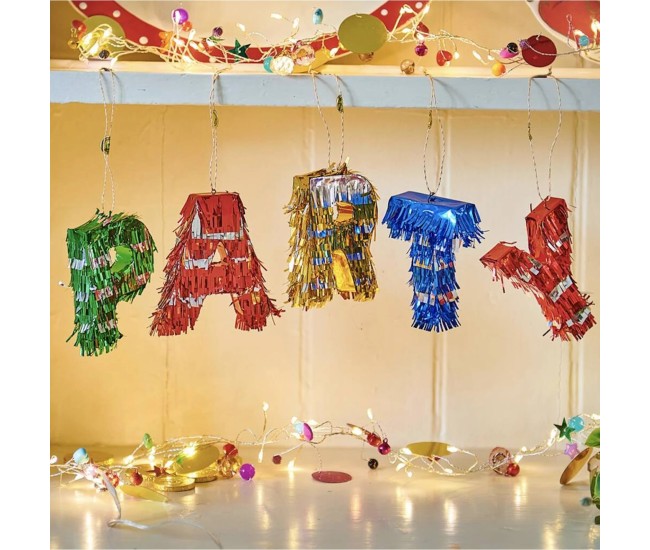 Pinata Mini PARTY, Flippy, Accesoriu pentru Petrecere Set 5 Bucati din Hartie Creponata si Carton, Pinata pentru Petreceri, 61 x 43 x 8 cm, Multicolor