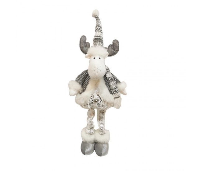 Figurina Craciun, Flippy, Ren, Picioare Telescopice, Inaltime Reglabila 52-82cm, Gri Figurina Craciun, Flippy, Ren, Picioare Telescopice, Inaltime Reglabila 52-82cm, Gri