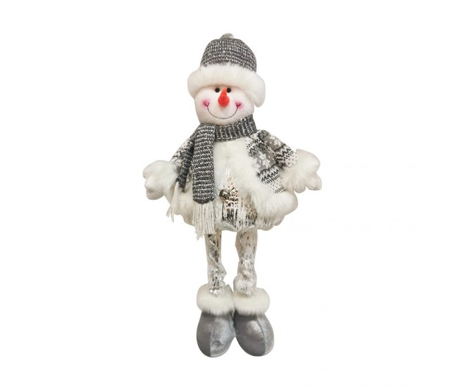 Figurina Craciun, Flippy, Om de Zapada, Picioare Telescopice, Inaltime Reglabila 33-70cm, Gri Figurina Craciun, Flippy, Om de Zapada, Picioare Telescopice, Inaltime Reglabila 33-70cm, Gri