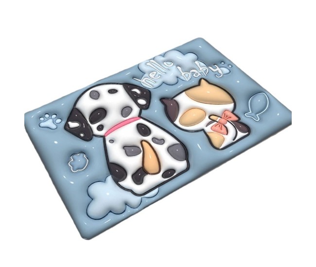 Covor de Baie, Flippy, 3D, din Spuma, Antialunecare, Absorbant, 40 x 60 cm, Model Catel si Pisica, Multicolor Covor de Baie, Flippy, 3D, din Spuma, Antialunecare, Absorbant, 40 x 60 cm, Model Catel si Pisica, Multicolor