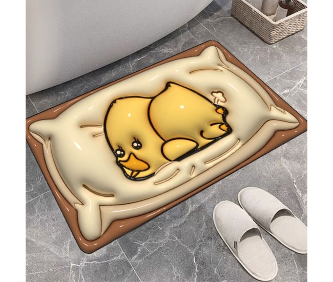 Covor de Baie, Flippy, 3D, din Spuma, Antialunecare, Absorbant, 40 x 60 cm, Model Rata, Galben Covor de Baie, Flippy, 3D, din Spuma, Antialunecare, Absorbant, 40 x 60 cm, Model Rata, Galben