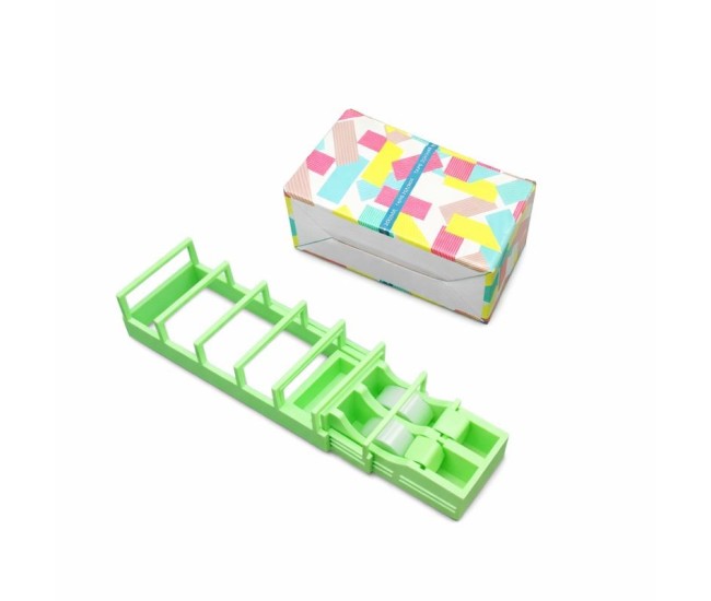 Dispenser de Banda Adeziva, Flippy, Suport pentru Banda Adeziva pentru Birou, Scoala, din Plastic, 15,5 x 7,7 x 7,4 cm, Verde